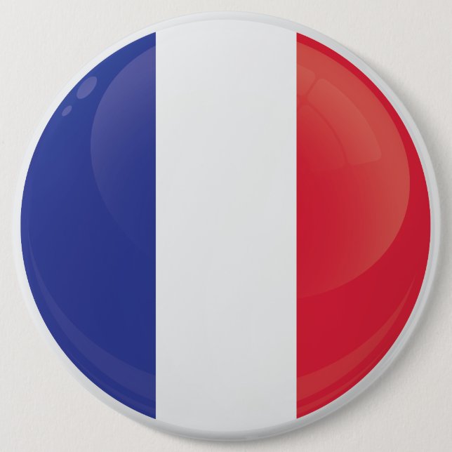 France  Round Icon Flag 6 Cm Round Badge (Front)