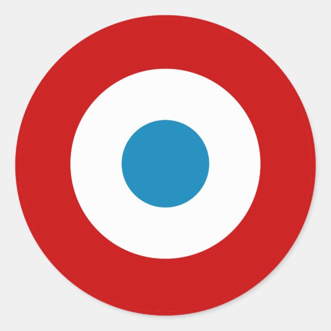 France roundel country flag symbol army military a classic round sticker (Front)