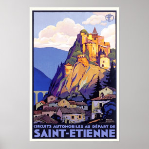 France Saint Etienne Cornillon Vintage Travel Poster