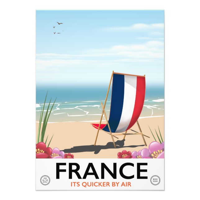 France seaside beach travel poster (Front)
