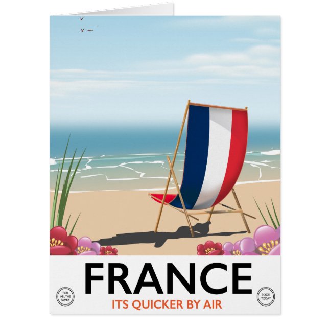 France seaside beach travel poster (Front)