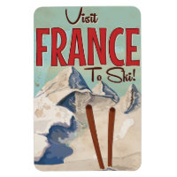 France Skiing Vintage travel poster