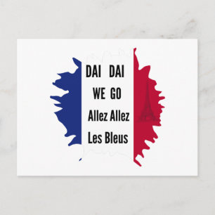 France Soccer 2026 Allez Les Bleus Sticker Postcard