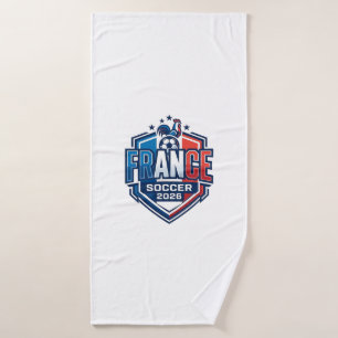 France Soccer 2026 Soccer Bold Country Typography Bath Towel