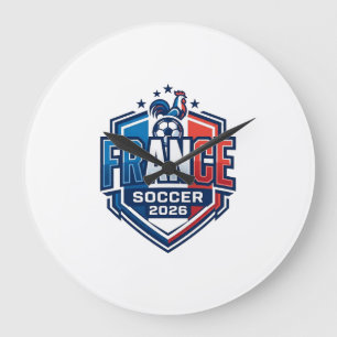 France Soccer 2026 Soccer Bold Country Typography  Large Clock