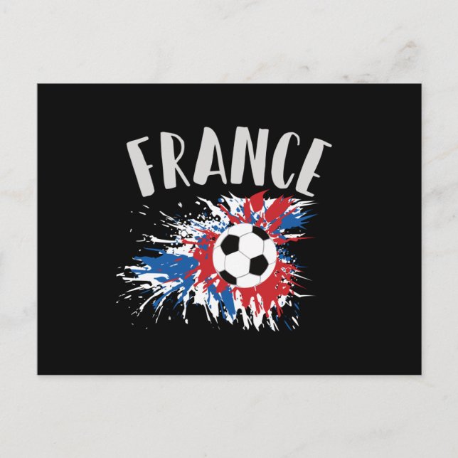 France Soccer Ball Grunge Flag Postcard (Front)