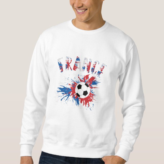 France Soccer Ball Grunge Flag Sweatshirt (Front)