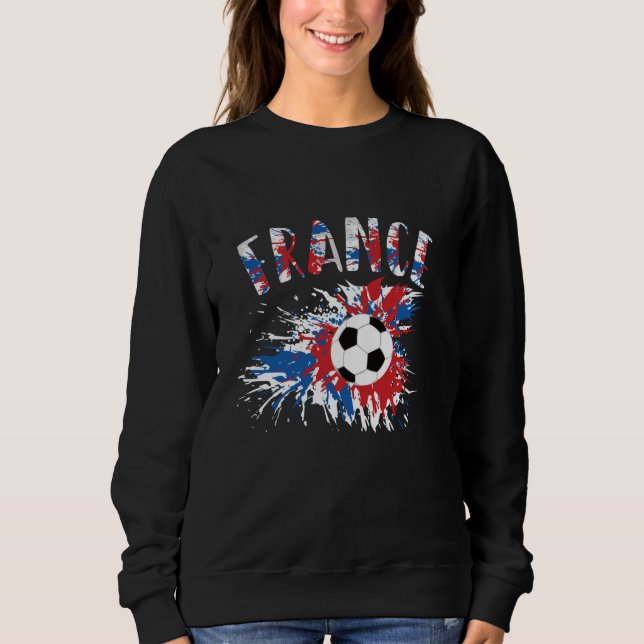 France Soccer Ball Grunge Flag Sweatshirt (Front)