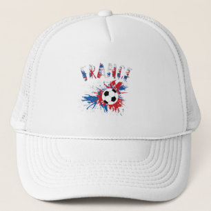 France Soccer Ball Grunge Flag Trucker Hat