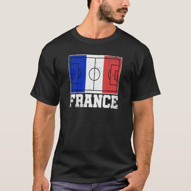 France Soccer Field Country Flag French Pride T-Shirt (Front)