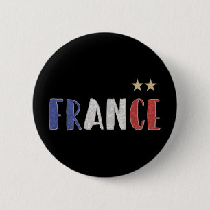 France Soccer Football Fan Shirt French Flag 6 Cm Round Badge