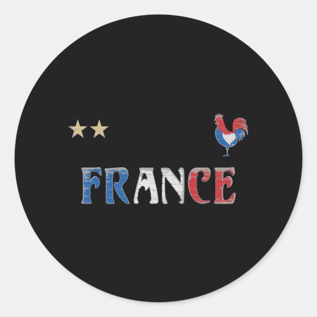 France Soccer Football Fan Shirt French Flag Classic Round Sticker (Front)
