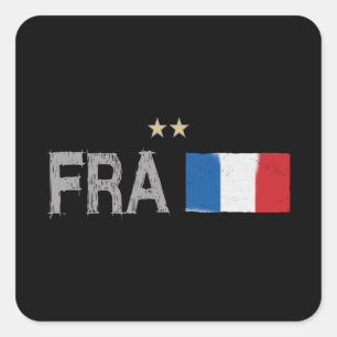 France Soccer Football Fan Shirt French Flag Square Sticker