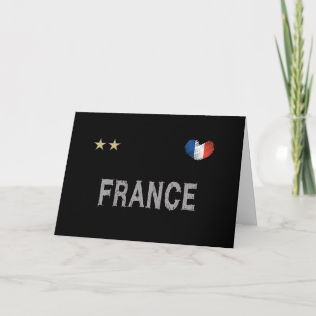 France Soccer Football Fan Shirt Heart Card (Front)