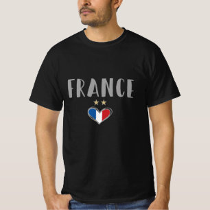 France Soccer Football Fan Shirt with Heart