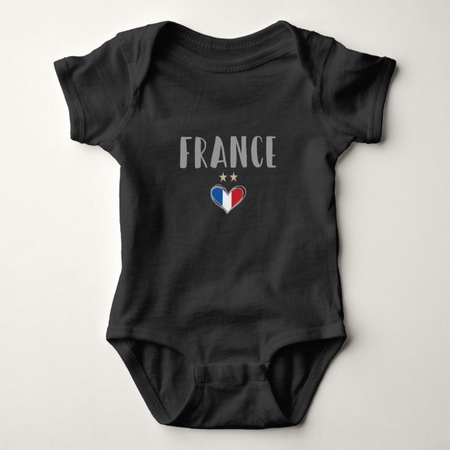 France Soccer Football Fan Shirt with Heart (Front)
