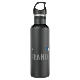 France Soccer Football Fan Shirt with Heart 710 Ml Water Bottle