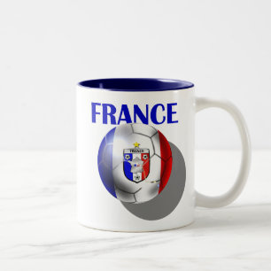 France soccer gear for French football fans Two-Tone Coffee Mug