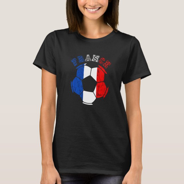 France Soccer Team Soccer Ball France French Socce T-Shirt (Front)