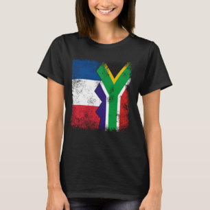 France South Africa Flags Half South African Frenc T-Shirt