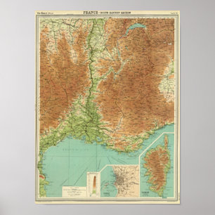 France southeastern section Corsica Marseille Poster