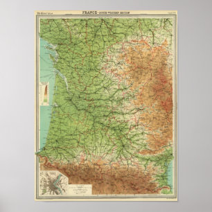 France southwestern section Bordeaux Poster