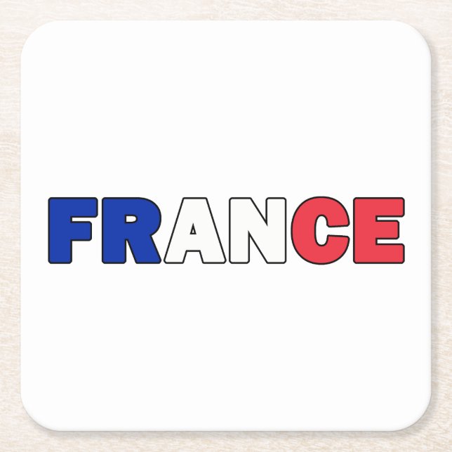 France Square Paper Coaster (Front)