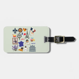 France Symbols Luggage Tag