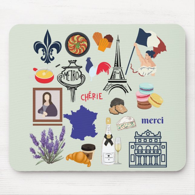 France Symbols Mouse Pad (Front)