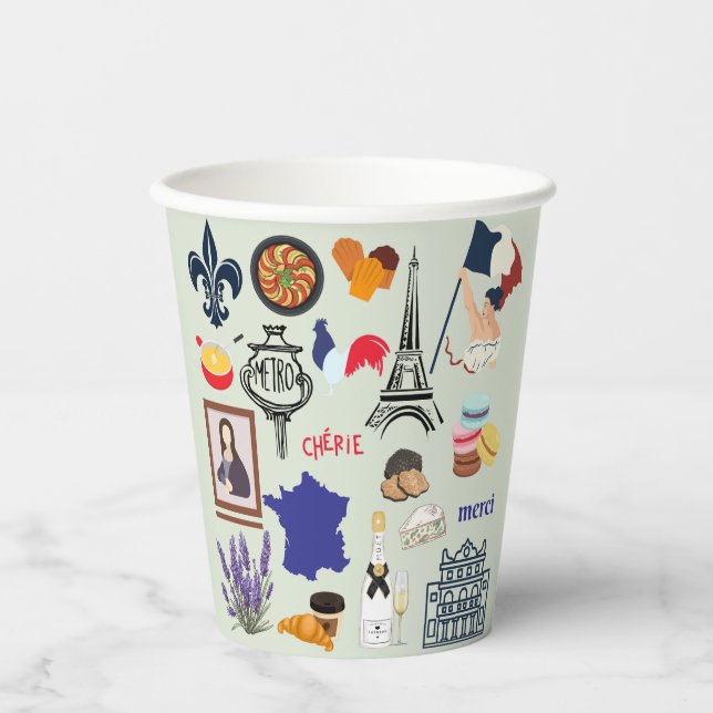 France Symbols Paper Cups (Front)