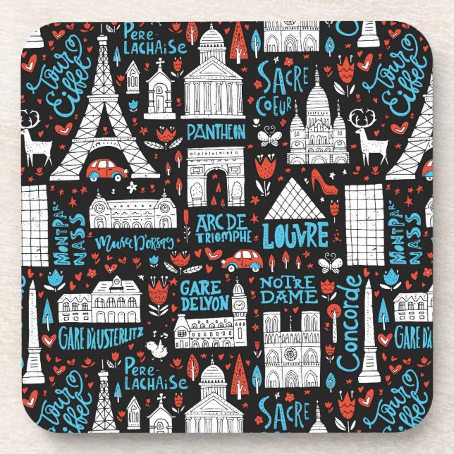 France | Symbols Pattern Coaster (Front)