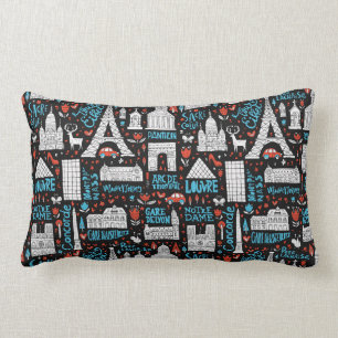 France Symbols Pattern Lumbar Cushion