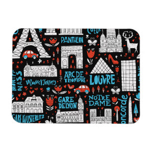 France   Symbols Pattern Magnet