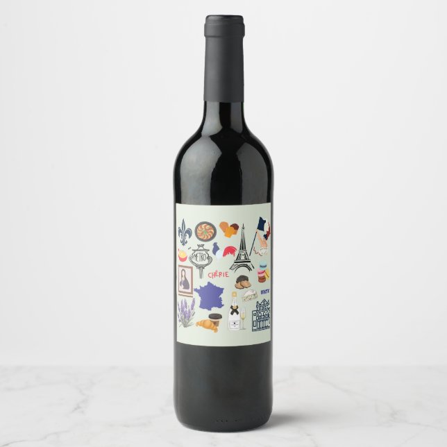 France Symbols Wine Label (Front)