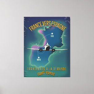 France To Spain vacation poster Canvas Print
