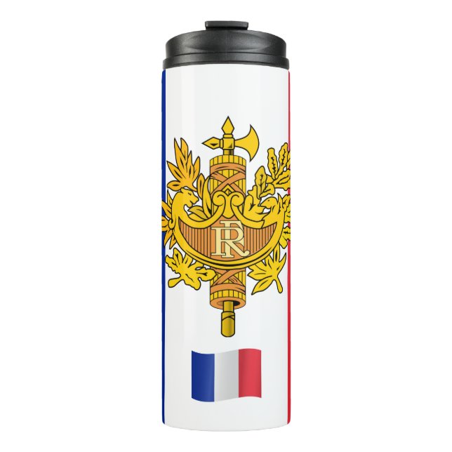 France Travel Mug, patriotic French Flag Thermal Tumbler (Front)