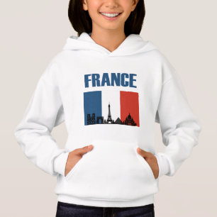 France Travel - Paris City Skyline French Flag