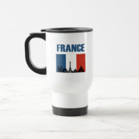 France Travel - Paris City Skyline French Flag