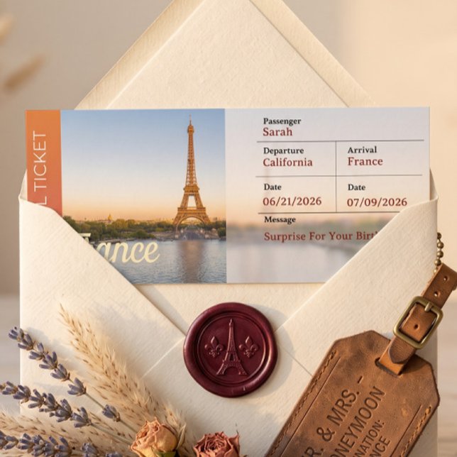 France Trip Surprise Boarding Pass Invitation (Creator Uploaded)