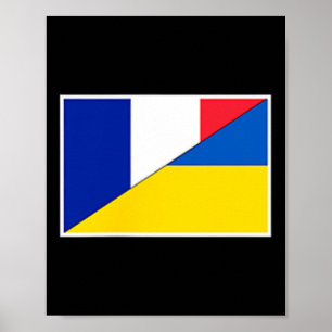 France Ukraine Flag French Ukrainian Support Citiz Poster