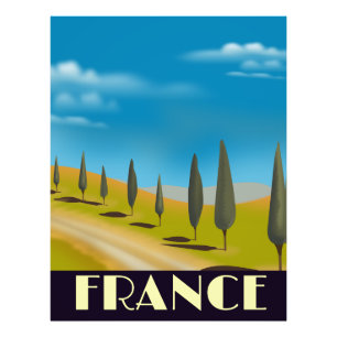 France vintage style travel poster