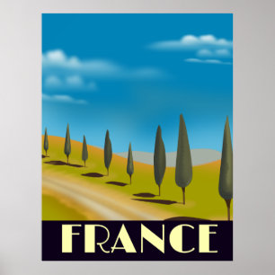 France vintage style travel poster