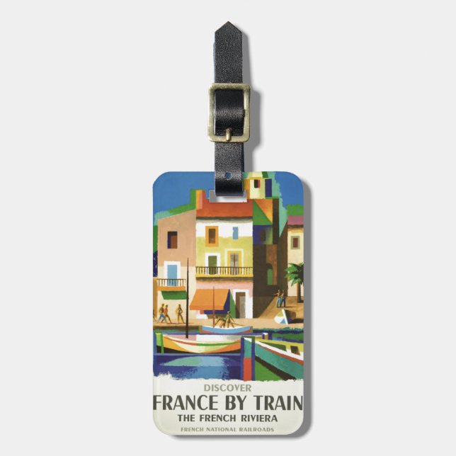 FRANCE Vintage Travel luggage tag (Front Vertical)