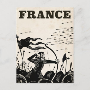 France vintage travel poster. classic mediaeval ca postcard