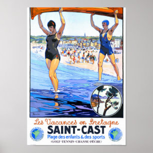 France Vintage Travel Poster Restored