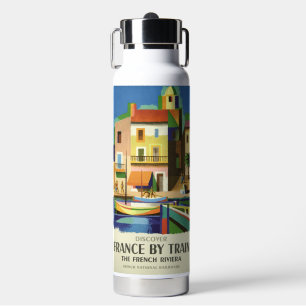 FRANCE Vintage Travel Water Bottle