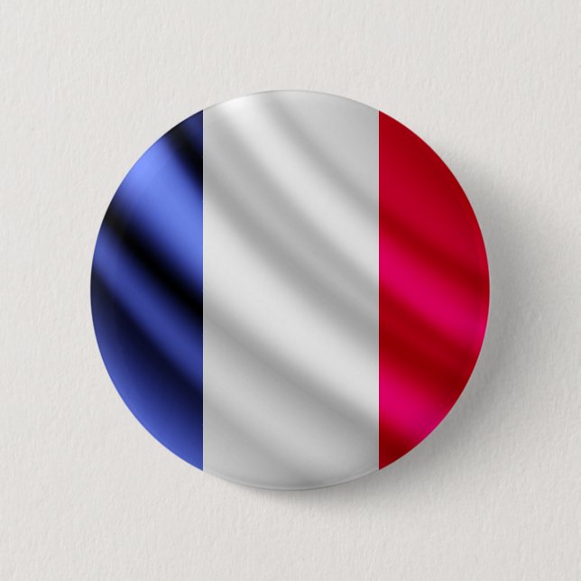 France waving flag pinback button (Front)