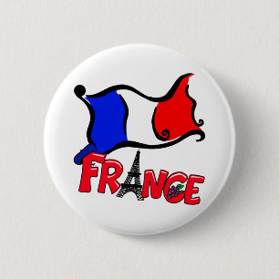 France with Flag Products 6 Cm Round Badge