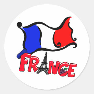 France with Flag Products Classic Round Sticker