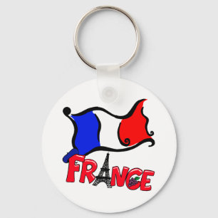 France with Flag Products Key Ring